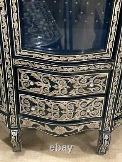 Antique Egyptian Wood Cupboard, Persian Design, Inlaid Mother of Pearl