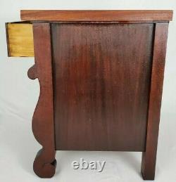 Antique Empire Nightstand Storage Cabinet End Table Flame Mahogany Vintage
