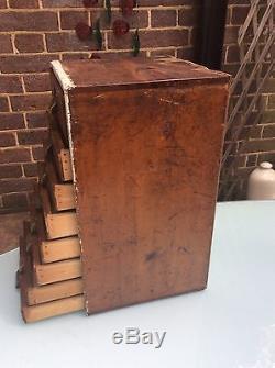 Antique Engineers Cabinet Filing Drawers Oak Vintage Collector