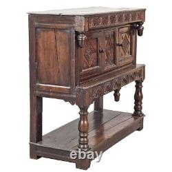 Antique English Baroque Oak Court Cupboard 17th century