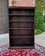 Antique English Bookcase Bookshelf Display Cabinet Tall Carved Oak C. 1900