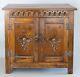 Antique English Carved Oak Dwarf Cupboard