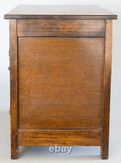 Antique English Carved Oak Dwarf Cupboard