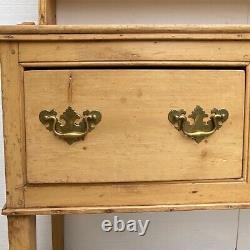 Antique English Georgian Pine Welsh Dresser and Rack c. 1800