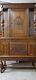 Antique English Jacobean Revival Oak Court Cupboard/china Cabinet/hutch