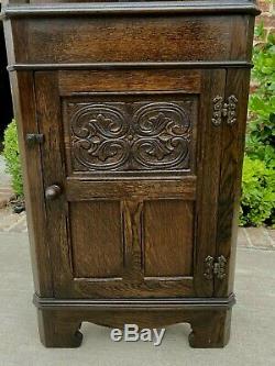 Antique English Oak CORNER Cabinet Display Cabinet Bookcase #2