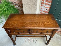 Antique English Oak Welsh Dresser Sideboard BARLEY TWIST Jacobean Farmhouse