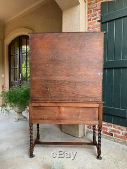 Antique English Oak Welsh Dresser Sideboard BARLEY TWIST Jacobean Farmhouse