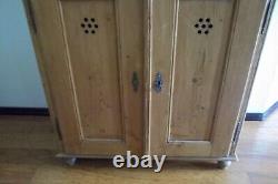 Antique English Pine Primitive Jelly Cupboard/cabinet/pie Safe