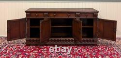 Antique English Renaissance Style Sideboard Server Entry Buffet Oak c. 1930-40s