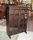 Antique English Wallace King's Norwich Oak Glass Door Bookcase / Display Cabinet
