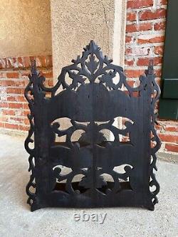 Antique European Black Forest Carved Wall Shelf Plate Display Rack German