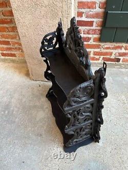 Antique European Black Forest Carved Wall Shelf Plate Display Rack German