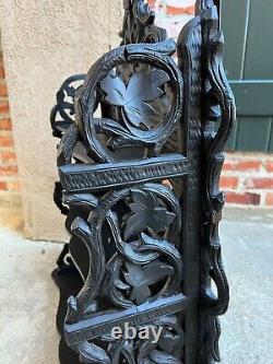 Antique European Black Forest Carved Wall Shelf Plate Display Rack German