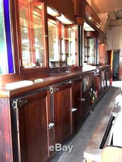 Antique European Mahogany Art Deco Front & Back Bar Used in 2 Movies Hoffa