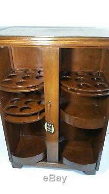 Antique FERGUSON Bros. N. J. Solid Walnut Wood Bar Cabinet Swing Doors Mission