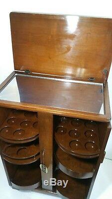 Antique FERGUSON Bros. N. J. Solid Walnut Wood Bar Cabinet Swing Doors Mission