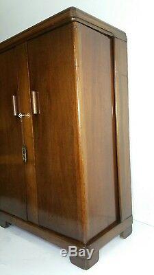 Antique FERGUSON Bros. N. J. Solid Walnut Wood Bar Cabinet Swing Doors Mission