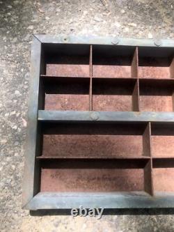 Antique Factory Industrial Metal Shadowbox Vintage Apothecary Display Decor Art