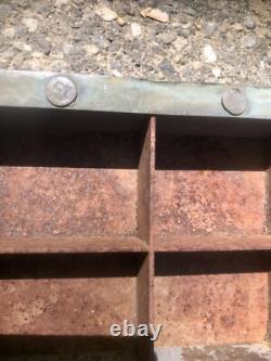 Antique Factory Industrial Metal Shadowbox Vintage Apothecary Display Decor Art