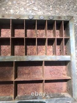 Antique Factory Industrial Metal Shadowbox Vintage Apothecary Display Decor Art