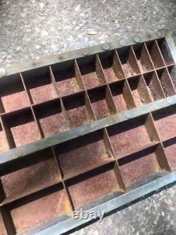 Antique Factory Industrial Metal Shadowbox Vintage Apothecary Display Decor Art