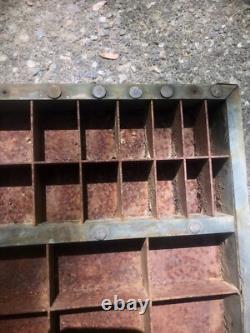 Antique Factory Industrial Metal Shadowbox Vintage Apothecary Display Decor Art