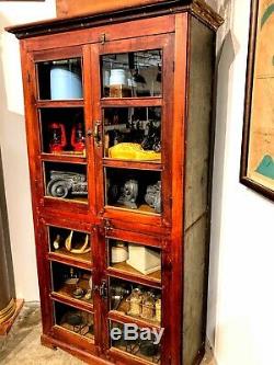 Antique Farmhouse Cabinet Display Case Bookcase