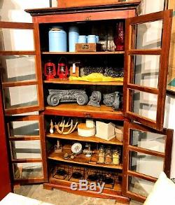 Antique Farmhouse Cabinet Display Case Bookcase