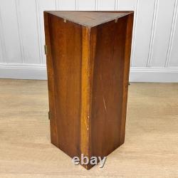 Antique Farmhouse Pine Glass Wall Hanging Corner Cabinet
