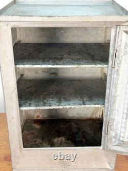 Antique Farmhouse Tin Metal Bread & Cake Cabinet Cupboard