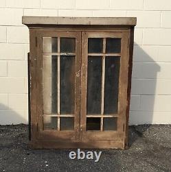 Antique Farmhouse Wood Glass Dish Pie Style Cabinet est 1930s we ship$$