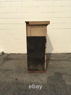 Antique Farmhouse Wood Glass Dish Pie Style Cabinet est 1930s we ship$$