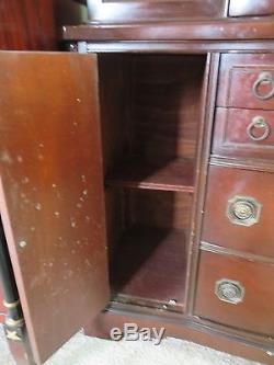 Antique Federal Style Bow Front China Hutch