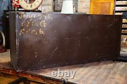 Antique File Cabinet Copper Flash Handles Ledger Holder Apothecary Industrial