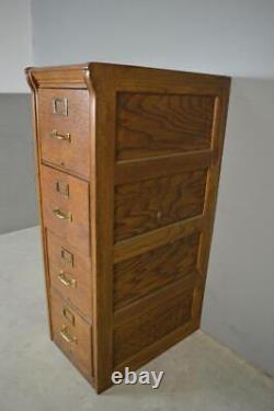 Antique File Cabinet, Oak Lawyers/Bankers File Drawers #21510