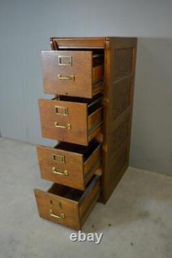 Antique File Cabinet, Oak Lawyers/Bankers File Drawers #21510