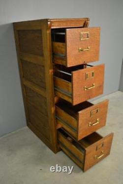 Antique File Cabinet, Oak Lawyers/Bankers File Drawers #21510