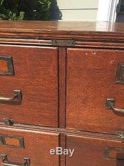 Antique File cabinet oak Library bureau office 6 drawer