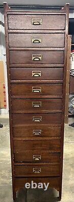 Antique Filing Cabinet with 12 Drawers 64.25 Height