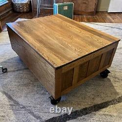 Antique Flat File Cabinet, Hamilton Art Coffee Table Vintage Wood Map Storage