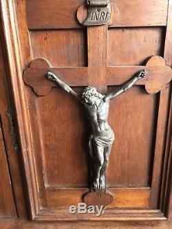 Antique Flat File and Communion Cabinet from Catholic Church