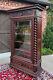 Antique French Bookcase Cabinet Display Barley Twist Oak Renaissance 19th C