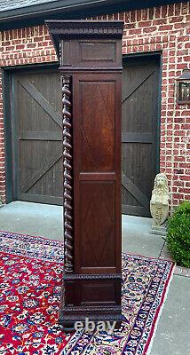 Antique French Bookcase Cabinet Display BARLEY TWIST Oak Renaissance 19th C