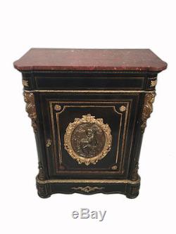 Antique French Boulle Cabinet with Marble Top D7401