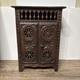 Antique French Breton Salesman's Sample Carved Wood Mini Cabinet Doll Armoire 14
