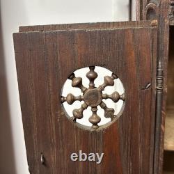 Antique French Breton Salesman's Sample Carved Wood Mini Cabinet Doll Armoire 14