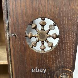 Antique French Breton Salesman's Sample Carved Wood Mini Cabinet Doll Armoire 14