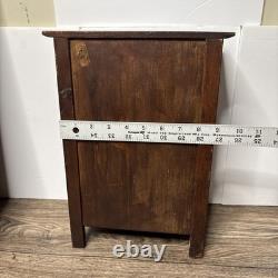 Antique French Breton Salesman's Sample Carved Wood Mini Cabinet Doll Armoire 14