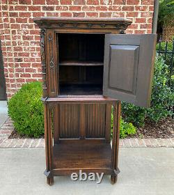 Antique French Cabinet Vestry Altar Wine Bar Sacristy Cabinet Gothic Oak Small